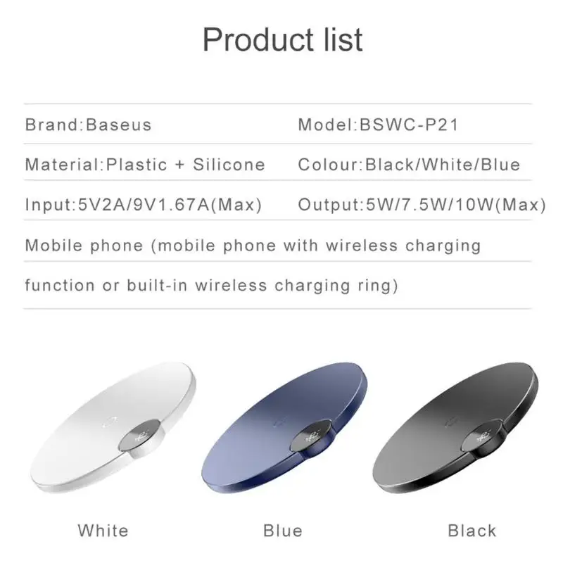 Baseus цифровой дисплей беспроводной быстрой зарядки Pad зарядное устройство для iPhone X XR XS Max мобильного телефона Беспроводное зарядное устройство быстрое зарядное устройство