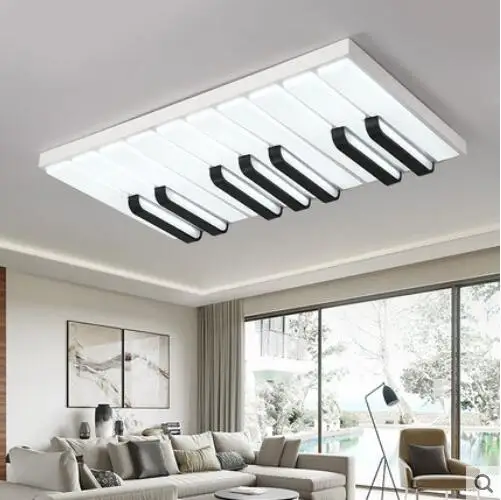 

Creative piano notes personalized ceiling lamp atmosphere rectangular LED living room modern restaurant lights
