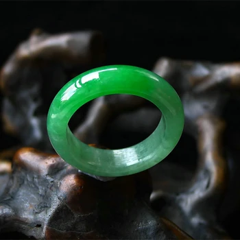 

Burmese natural A green yu green ring bean color full green ice nom variety ring yu for men and women/