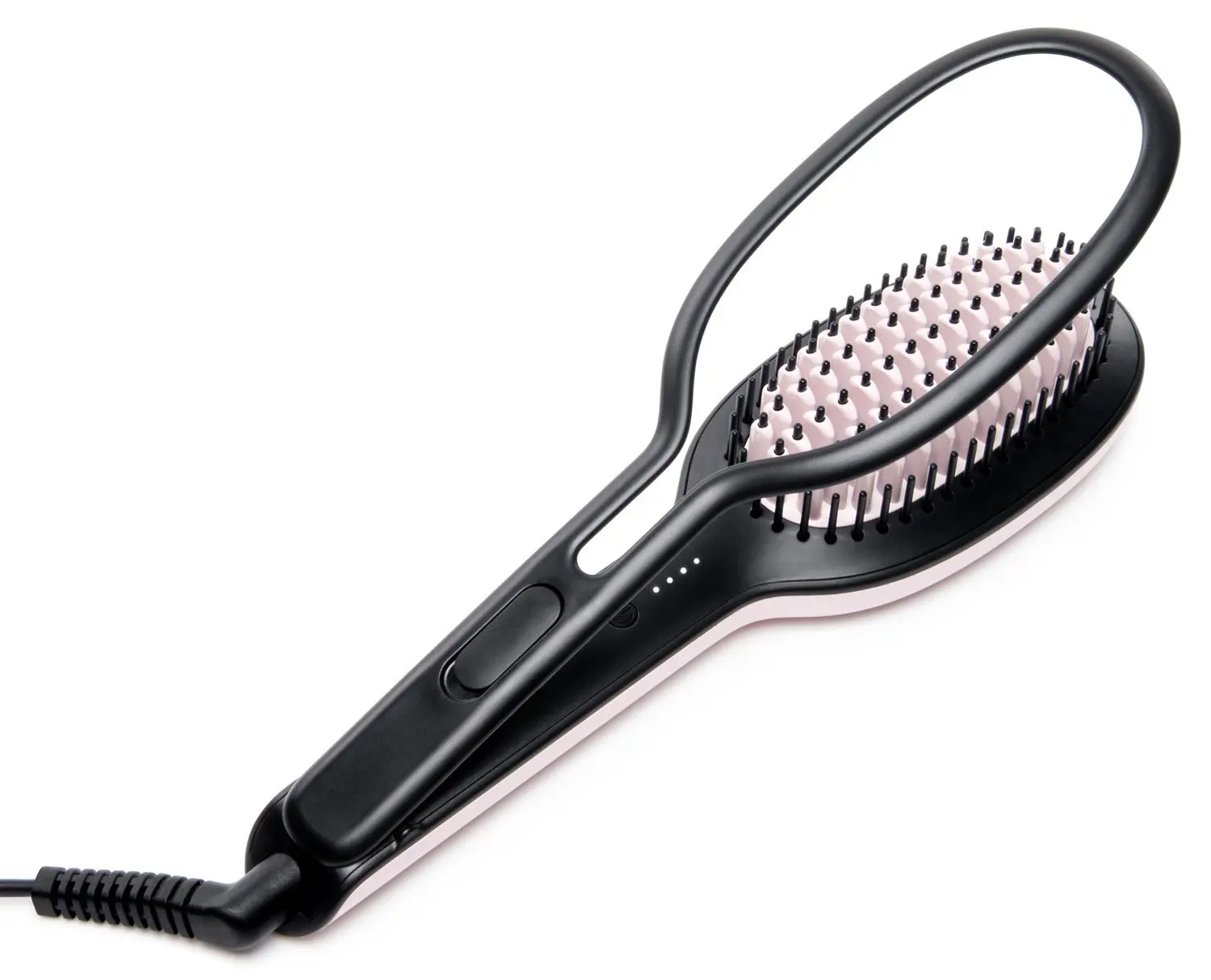 新しい来る熱風加熱ブラシ電気鉄セラミックでダブルマイナスイオン抗熱傷とスチームストレートヘアアイロンブラシ