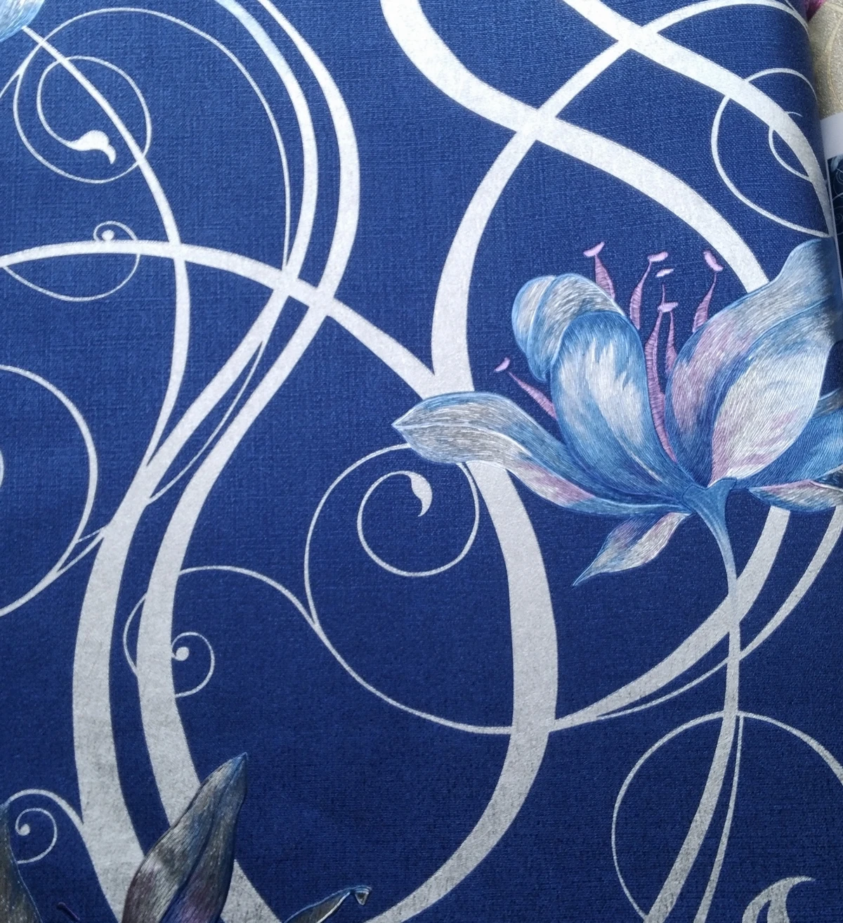 Online kopen wholesale blauw bloem behang uit china blauw bloem ...