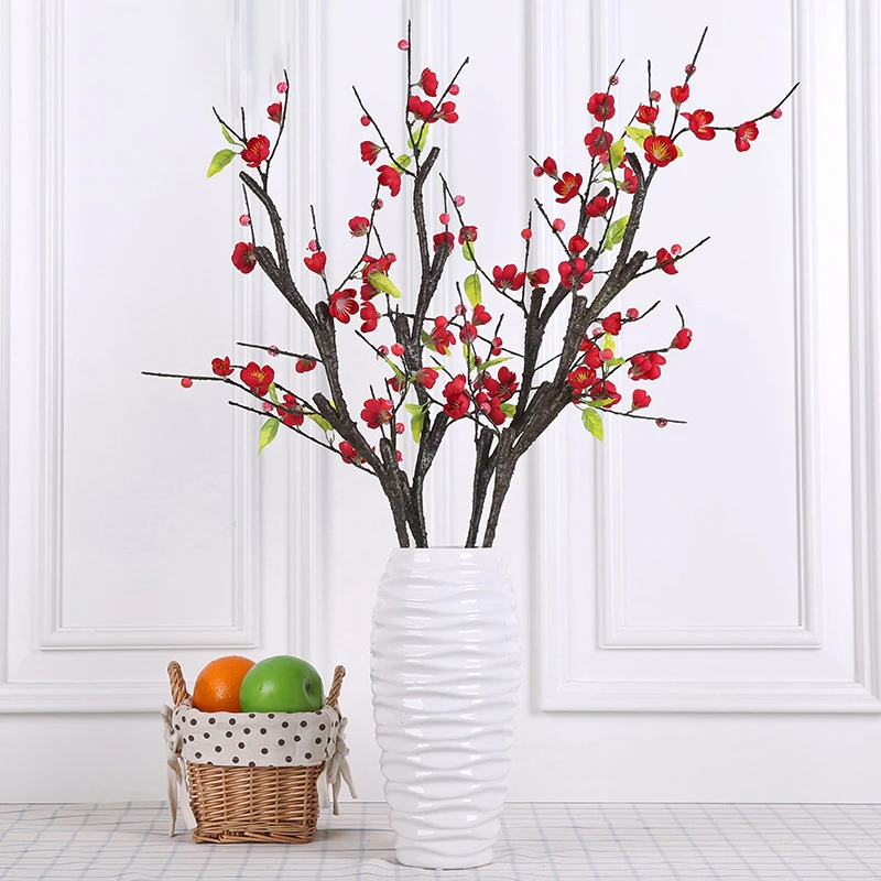 

1 Piece Prunus Mume Meiren Plum Blossom Artificial Flowers Fake Silk Fower Home Table Party Wedding Decor Gift