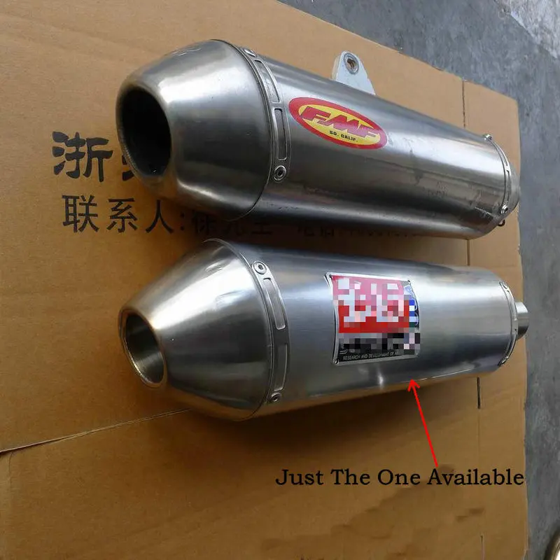Acero inoxidable modificado FMF motocicleta escape motocross escape z750 fz6 crf 230 cb400 er6n tmax500 ktm
