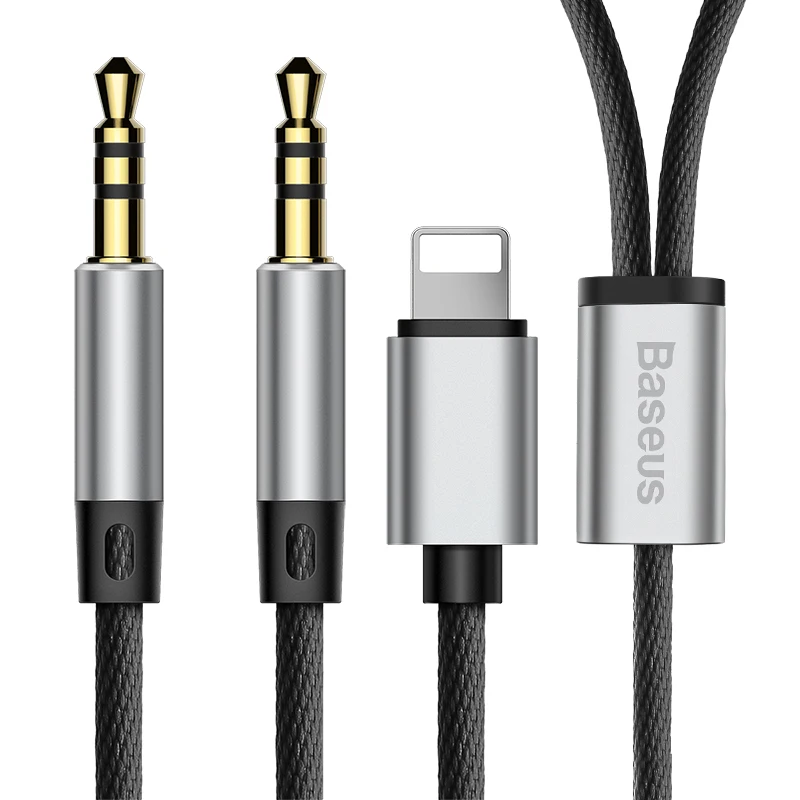 

Baseus 3.5mm Jack aux cable for iPhone 7 8 1 in 2 Jack to Jack Audio Cable Adapter for iPhone 7plus Aux Male to Male Audio Cable