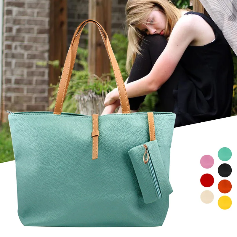 

Simple Fashion 1 Pcs Women Lady Shoulder Bag PU Leather Large Capacity Korean Ladies Shopping Travel Hand Bag women bag Bolsas