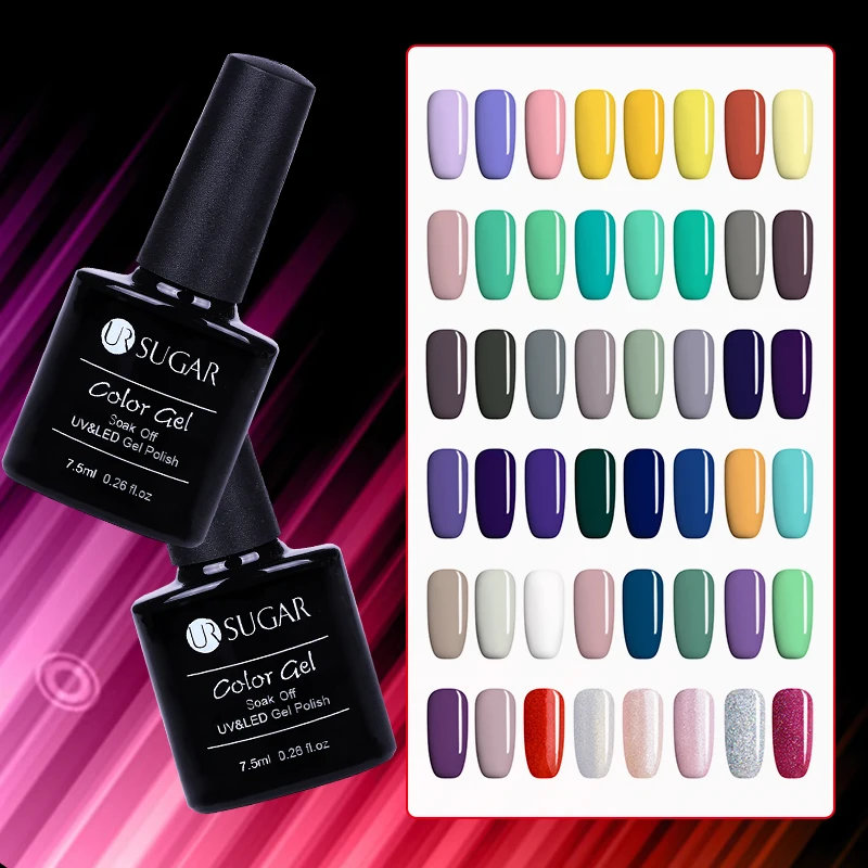 

UR SUGAR LED Gel Nail Art DIY Design 112 Colors 7.5ml Soak off Organic Odourless UV Nail Gel Polish