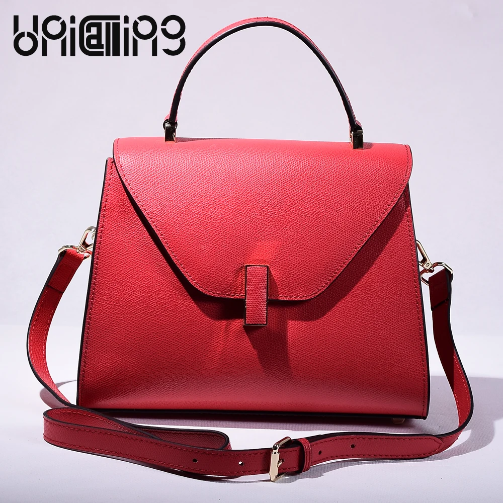 

New style All-match Korean style cross pattern split leather women bag solid color crossbody bags for women mini shoulder bags