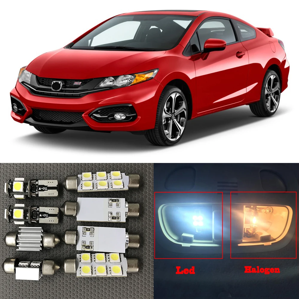 Комплект белых светодиодных ламп для салона автомобиля 11 шт. 2013 2014 2015 Honda Civic Canbus