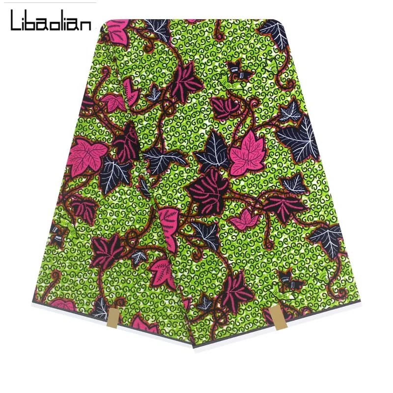 Настоящий воск гарантированный настоящий Анкара зеленая хлопчатобумажная ткань высокого качества pagne восковой материал Африканский Анкара швейная ткань F904-25