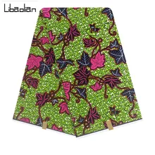 Настоящий воск гарантированный настоящий Анкара зеленая хлопчатобумажная ткань высокого качества pagne восковой материал Африканский Анкара швейная ткань F904-25