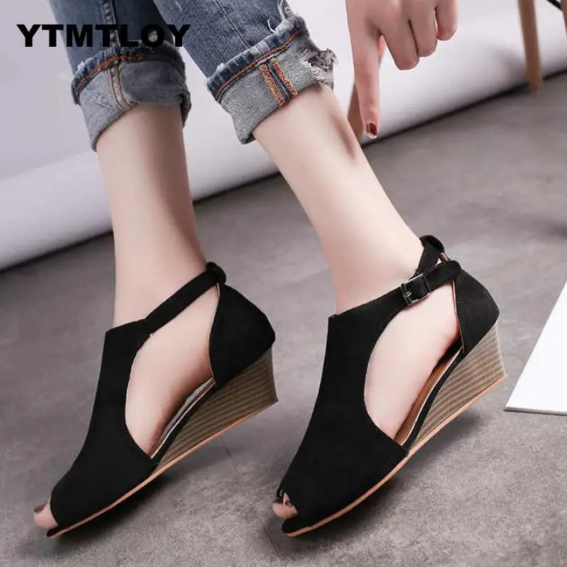 

2019 New Summer Women Platform Sandals Gladiator Fashion High Heels Wedges Espadrilles Shoes Ladies Sexy Open Toe Sandals