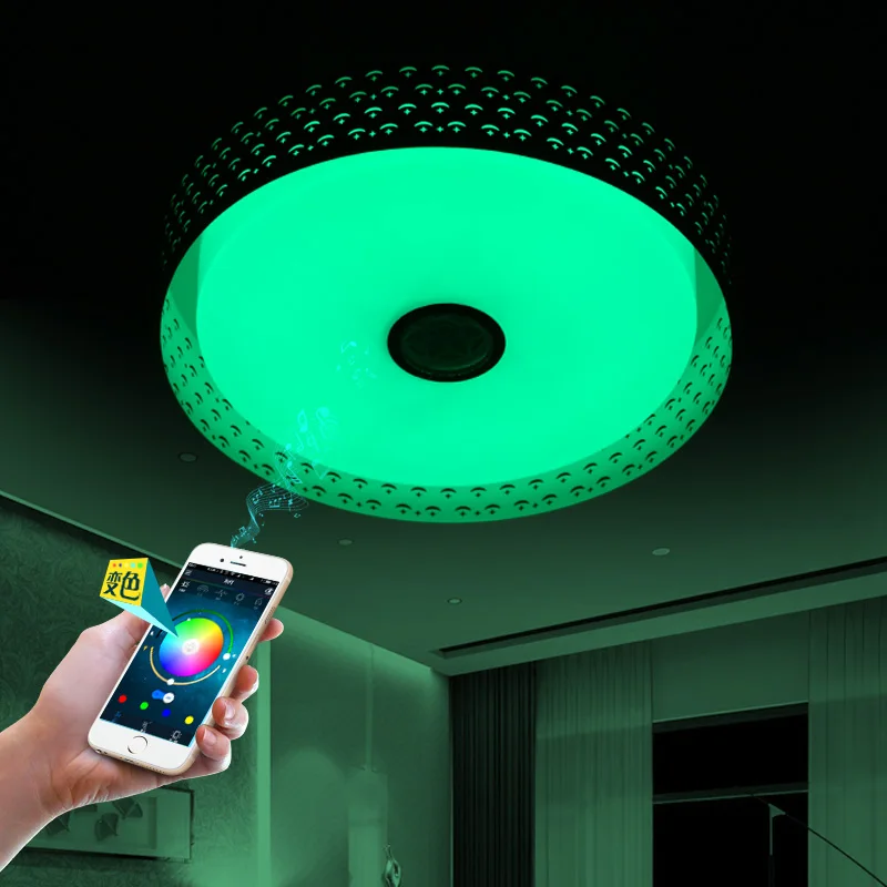RGB Диммируемый современный потолочный светильник 36 Вт Светодиодный с Bluetooth и