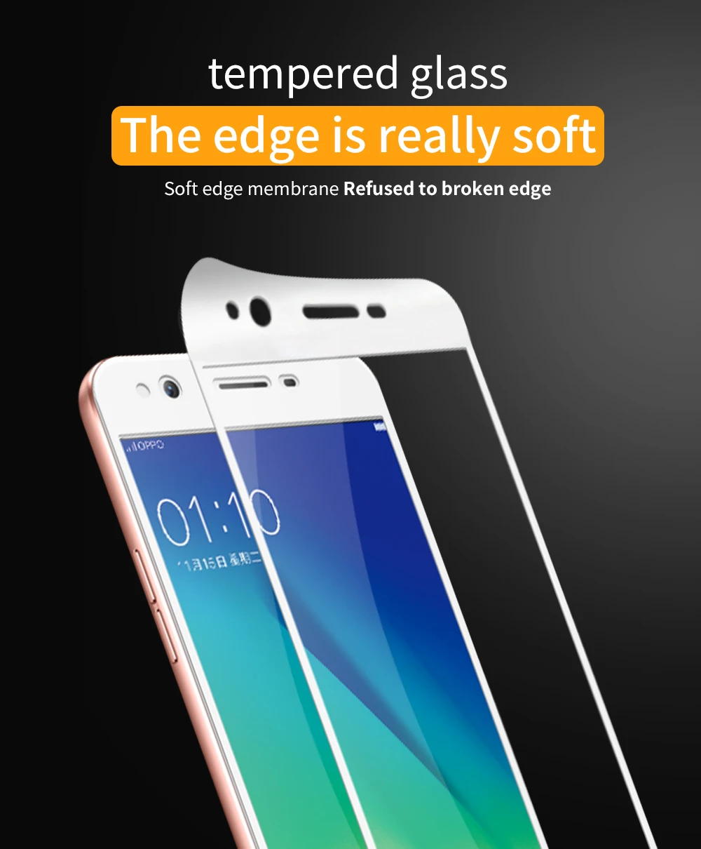 MONASI Soft Edge 9H Full Tempered Glass Screen Protector For OPPO A57