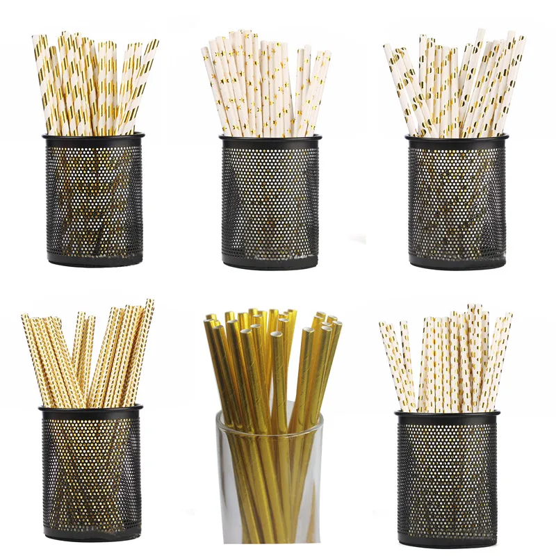 

Hoomall 25pcs/pack Disposable Vintage Stripe Drinking Straw For Kid Wedding Birthday Party Decor Wholesale Paper Drinking Straws
