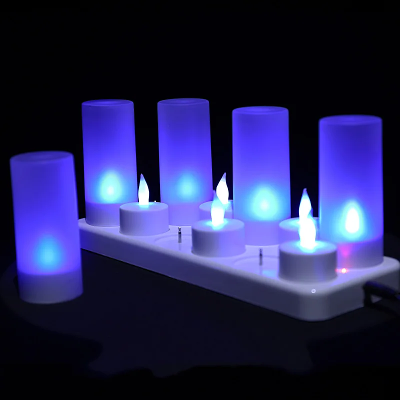 12 штук мерцающие красные velas recargables меняющие цвет электрические свечи синие