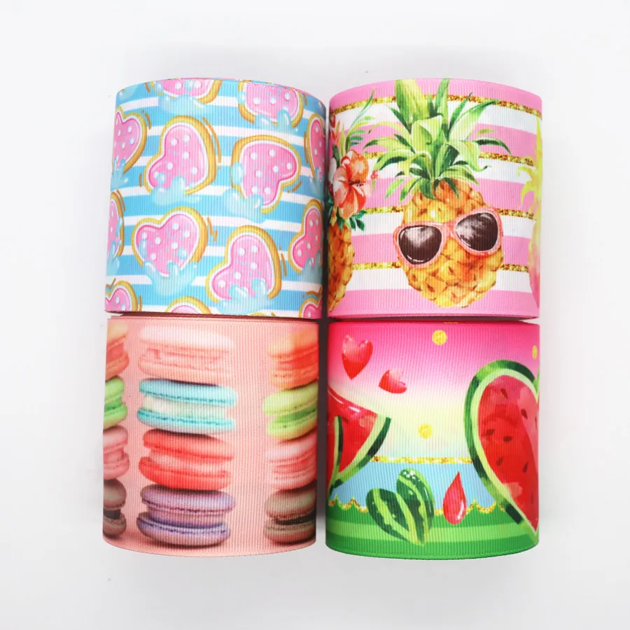 

5 Yard 3" 75mm Printed Grosgrain Ribbon Cartoon Ribbon DIY Hair Bows Accessory Hair Clip Decoration MD19052805