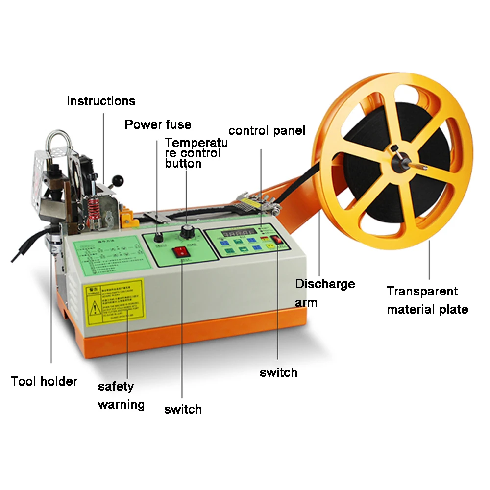  XL-988 Computer Hot and Cold Cloth Belt Tape Cutting Machine Auto Magic Adhesive Tape Zipper Webbin