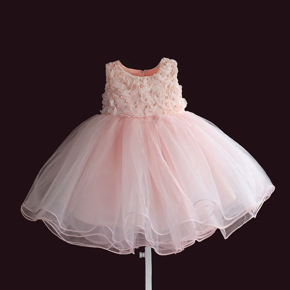 

Brand Baby Girls Dress Chiffon Flower Infant 1 Year Birthday Party Christmas Party Ball Gown vestidos infantis 6M-4Y