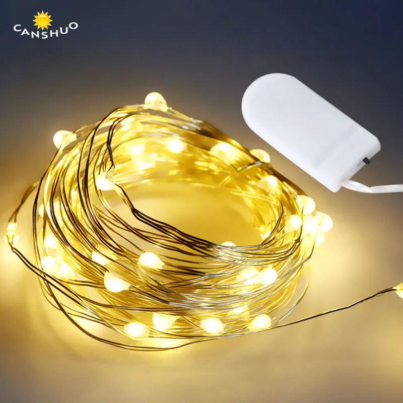 

2M 20LED Starry String Button Battery Lights Fairy Micro LED Transparent Copper Wire Party Xmas Wedding 9 Colors Garland Lamps