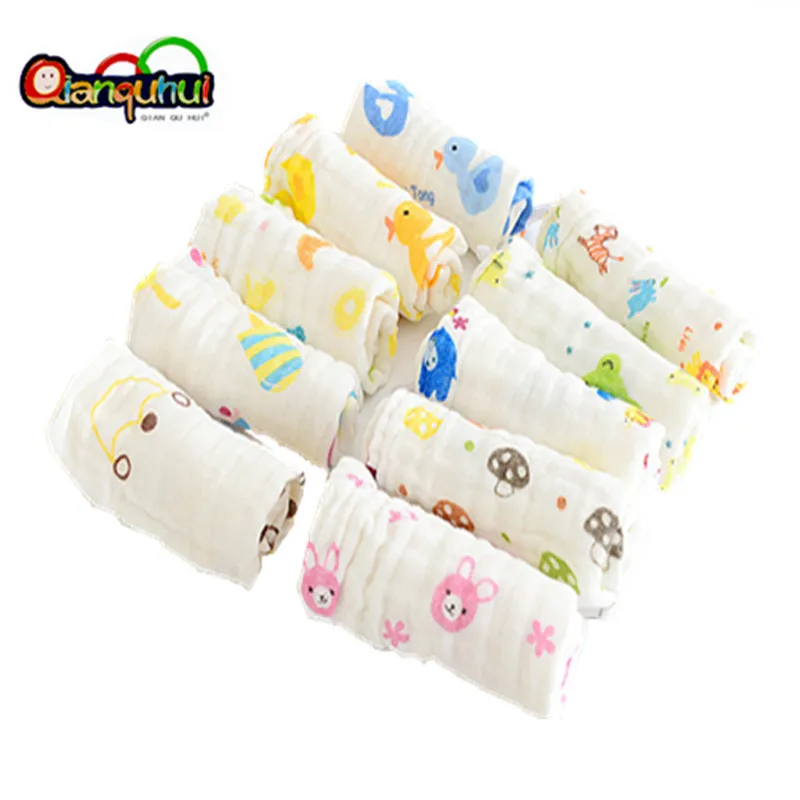 

3Pcs Print Cartoon 6Layers Gauze Cotton Baby Towel Newborn Face Hand Towels For Baby Children Kids Muslin Cloth Washcloth 30*50