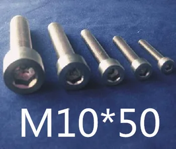 

New Free Shipping 20pcs M10X50 M10 Thread 10mm Diameter 50mm Length Hex socket head cap screw Titanium Ti Screw