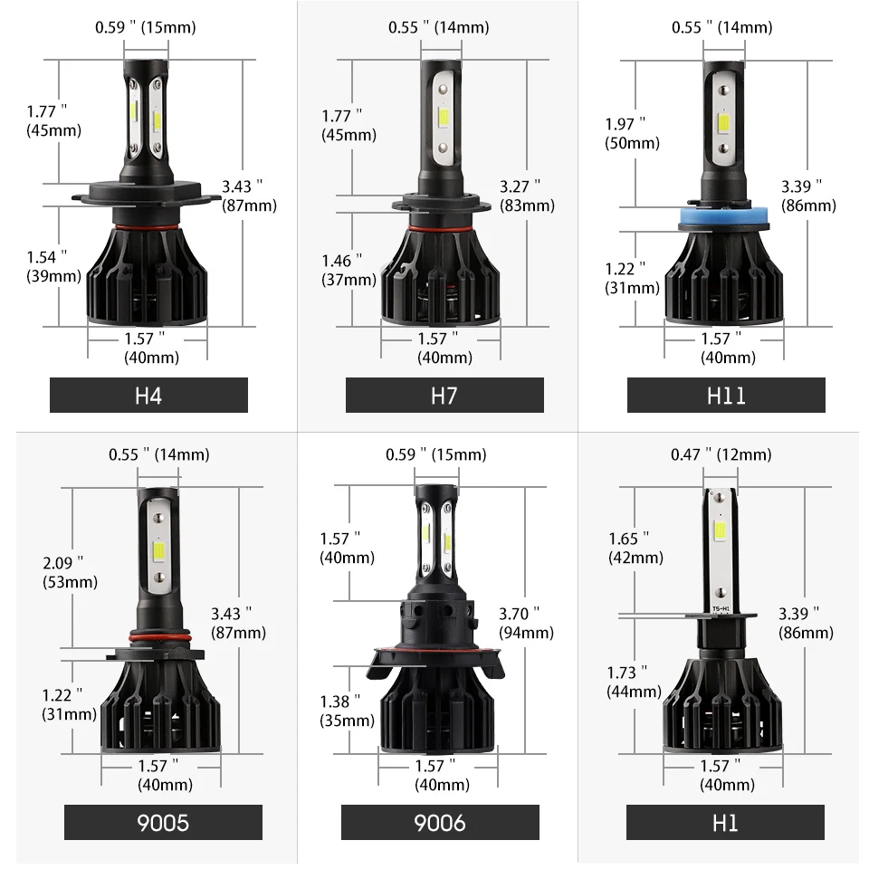 Oslamp T5 H4 светодиодный налобный фонарь H7 H11 H1 H3 COB чипы 8000 лм 72 Вт 6500 к автомобильная передняя лампа ближнего света дальнего света противотуманная фара все-в-одном DC 12 В