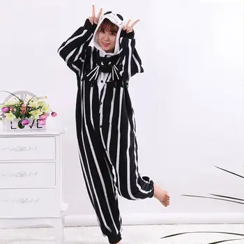 

Kigurumi Adults Cartoon Unisex Men Women Skeleton Jack Onesies Pajamas Sleepsuit Cosplay Costumes For Halloween Party