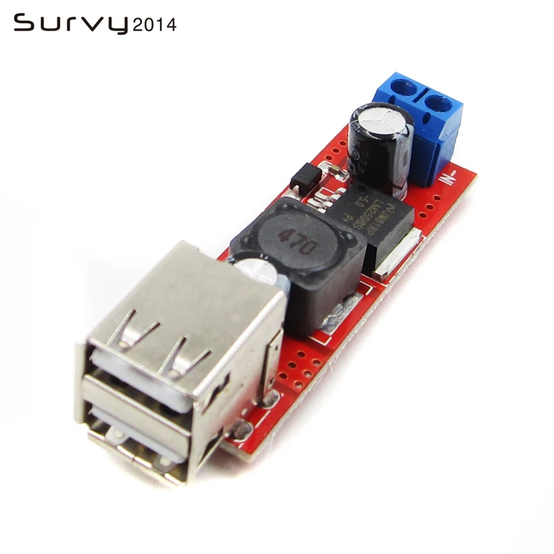 

DC 6V-40V To 5V 3A Double USB Charge DC-DC Step Down Converter Module For Vehicle Car Charger LM2596 Dual Two USB