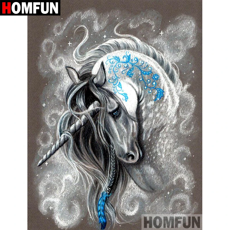 Алмазная живопись HOMFUN A07333 животное Единорог картина с полными