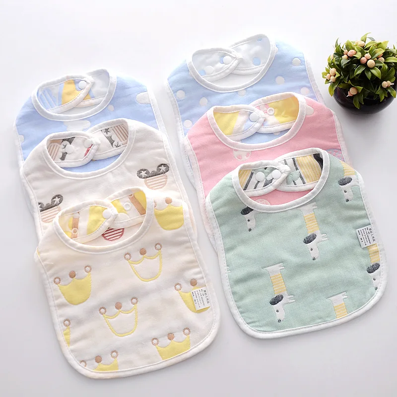 Newborn Baby Bibs U-design cotton gauze baby bibs feeding smock infant burp