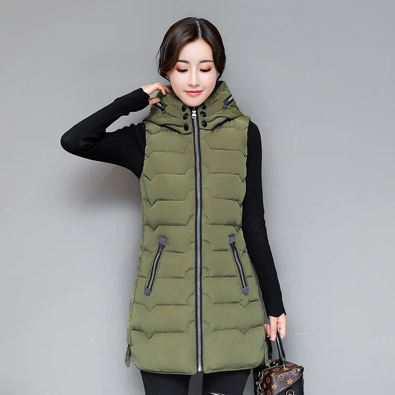 KUYOMENS Autumn Winter Vest Women Waistcoat Female Sleeveless Jacket Hood Warm Long Vest Jacket Colete Feminino Plus Size 5XL KUYOMENS Autumn Winter Vest Women Waistcoat Female Sleeveless Jacket Hood Warm Long Vest Jacket Colete Feminino Plus Size 5XL