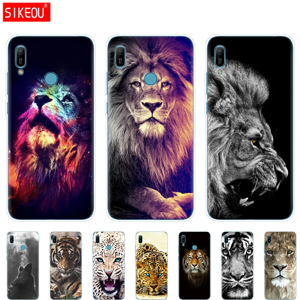

Case for Huawei Y6 2019 case TPU back Cover Soft Phone case For Huawei Y6 pro 2019 prime case wolf tiger lion Leopard bear