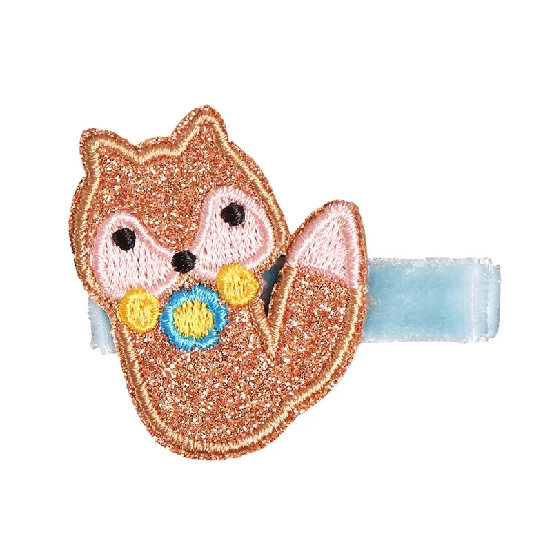 

2pcs Novelty Girls Cartoon Hairpins Felt Embroidery Animals Design Cute Kids Headwear Whole Embroidery Hair Clips Kids