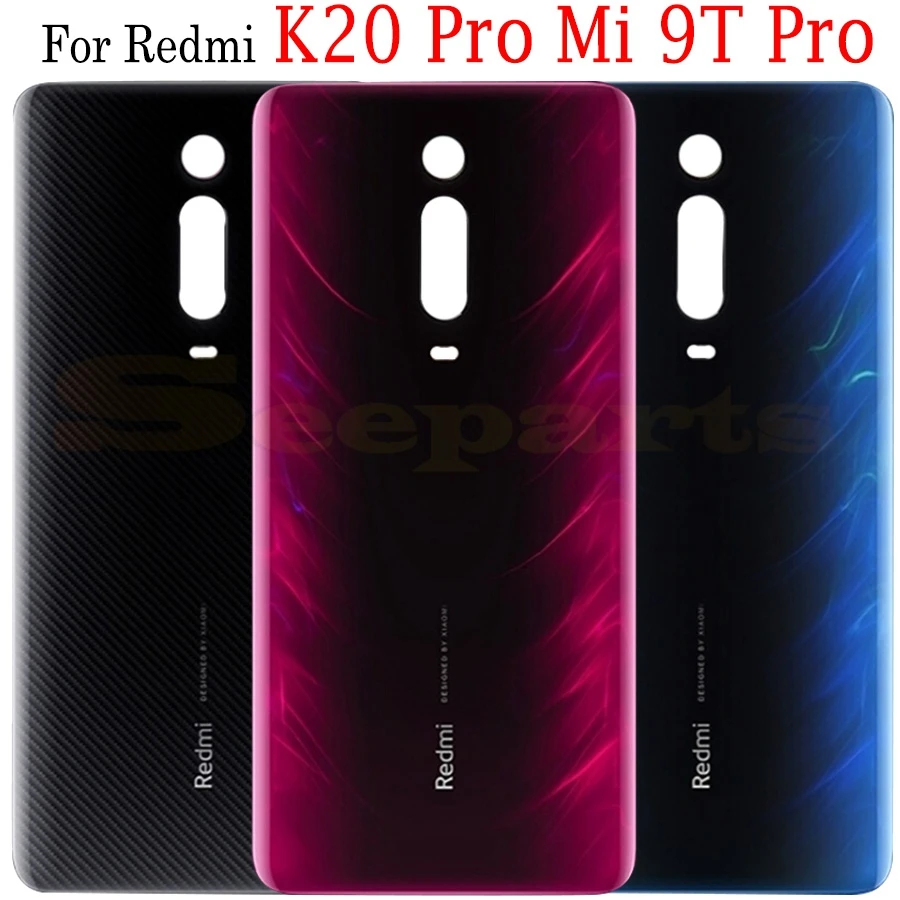 Чехол для Xiao mi Red mi K20 Pro mi 9T Pro, Задняя стеклянная панель, задняя крышка для задней двери, красная задняя крышка для mi K20, с клеевым покрытием, корпус для K20 mi 9T