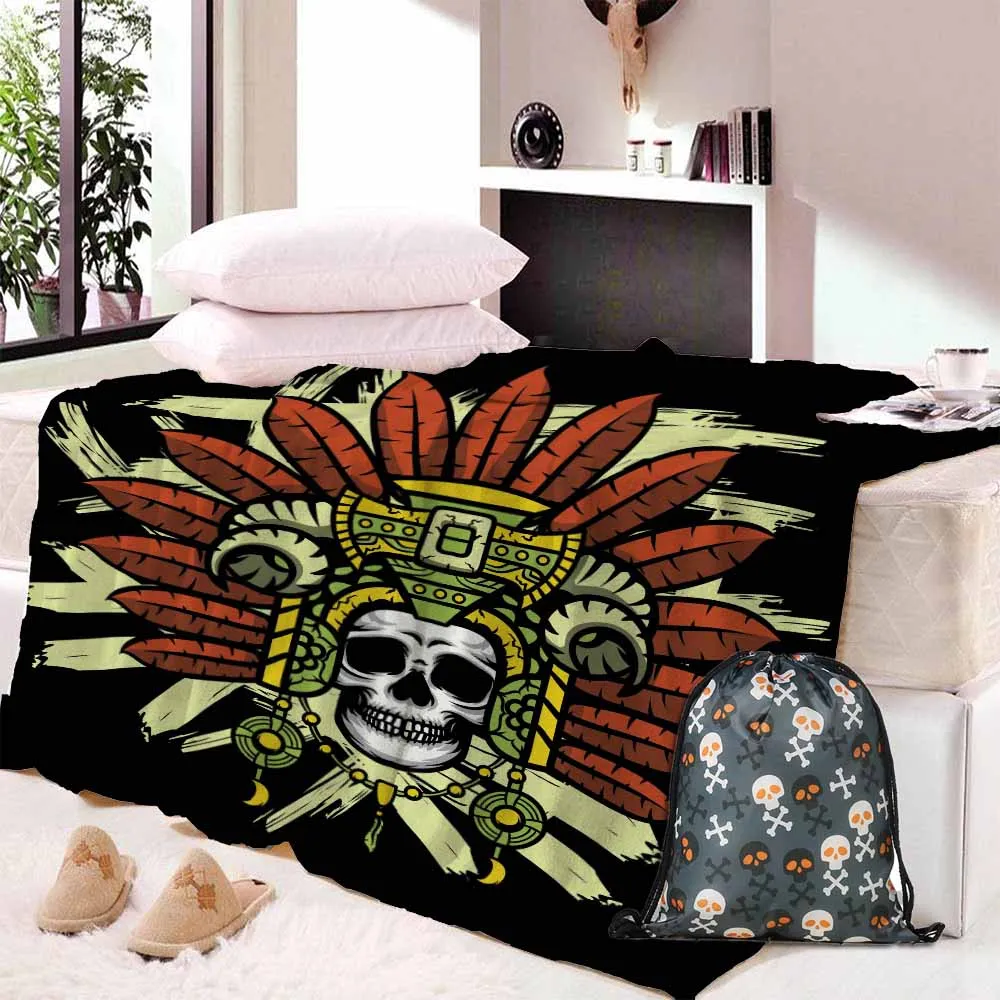 

Custom DIY Print Sugar Skull Flower Blanket for Adults Floral Gothic Sherpa Fleece Wearable Throw Blanket Microfiber Black