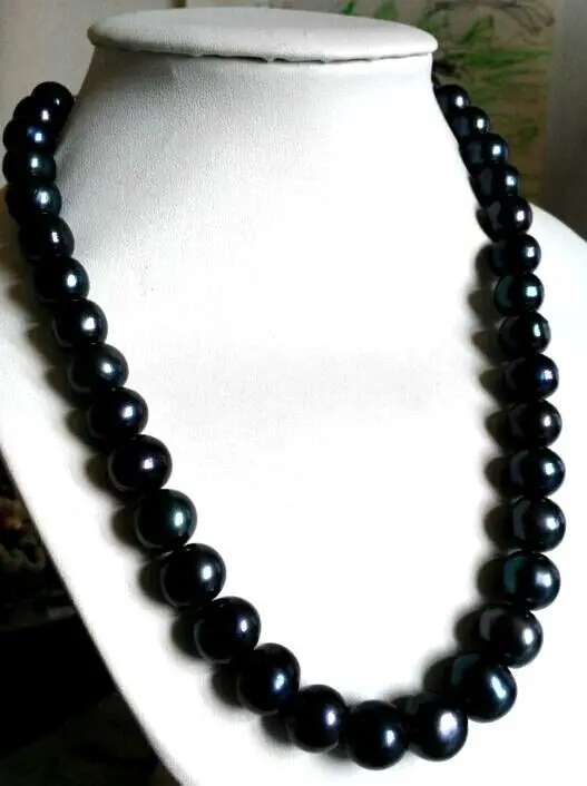 

huge 12-13mm black tahitian pearl necklace 18inch (9.13)