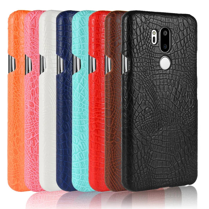 

For LG G7 Cover Crocodile Pattern Hard PC+PU Leather Back Cover Hard Case for LG G 7 G7 Phone Covers Cases
