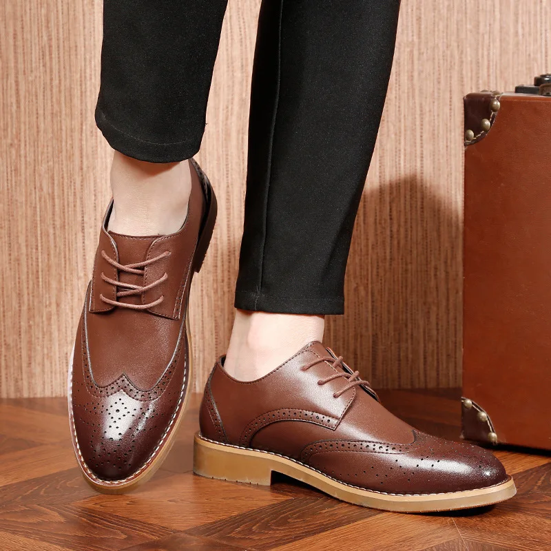 

2019 Leather Business England Genuine Leather Male Men Shoes Leather Dress Leather Shoes Fashion Hot Selling
