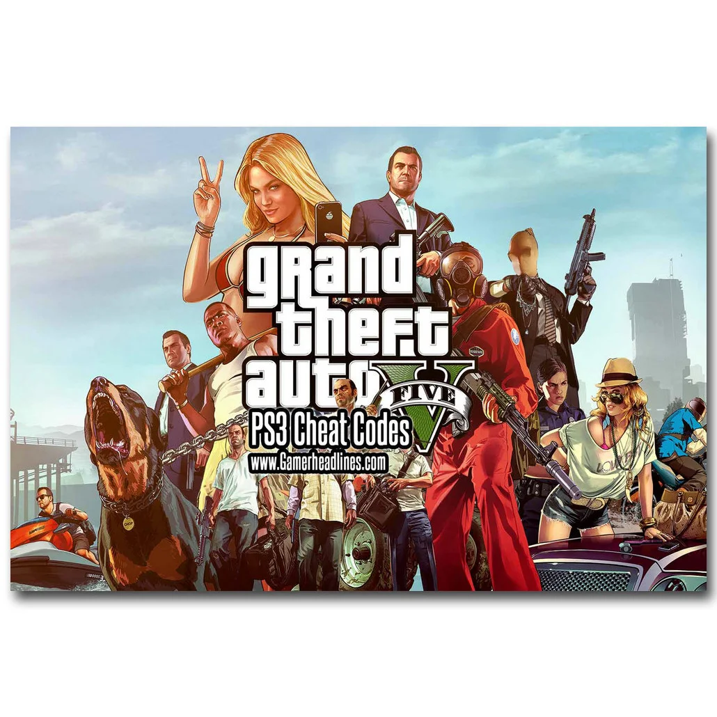 Grand Theft Auto V художественный постер из шелковой ткани с принтом 13x20 20x30 дюймов