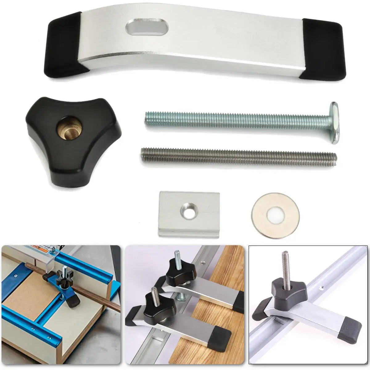 Quick Acting Hold Down Clamp T Slot T Track Clamp Set for Wood Working