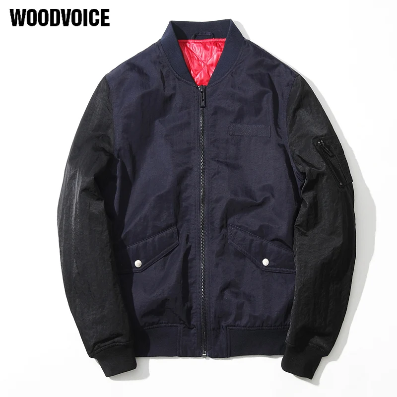 Buy 2017 Solid Flight Army Green Bomber Jacket Men's