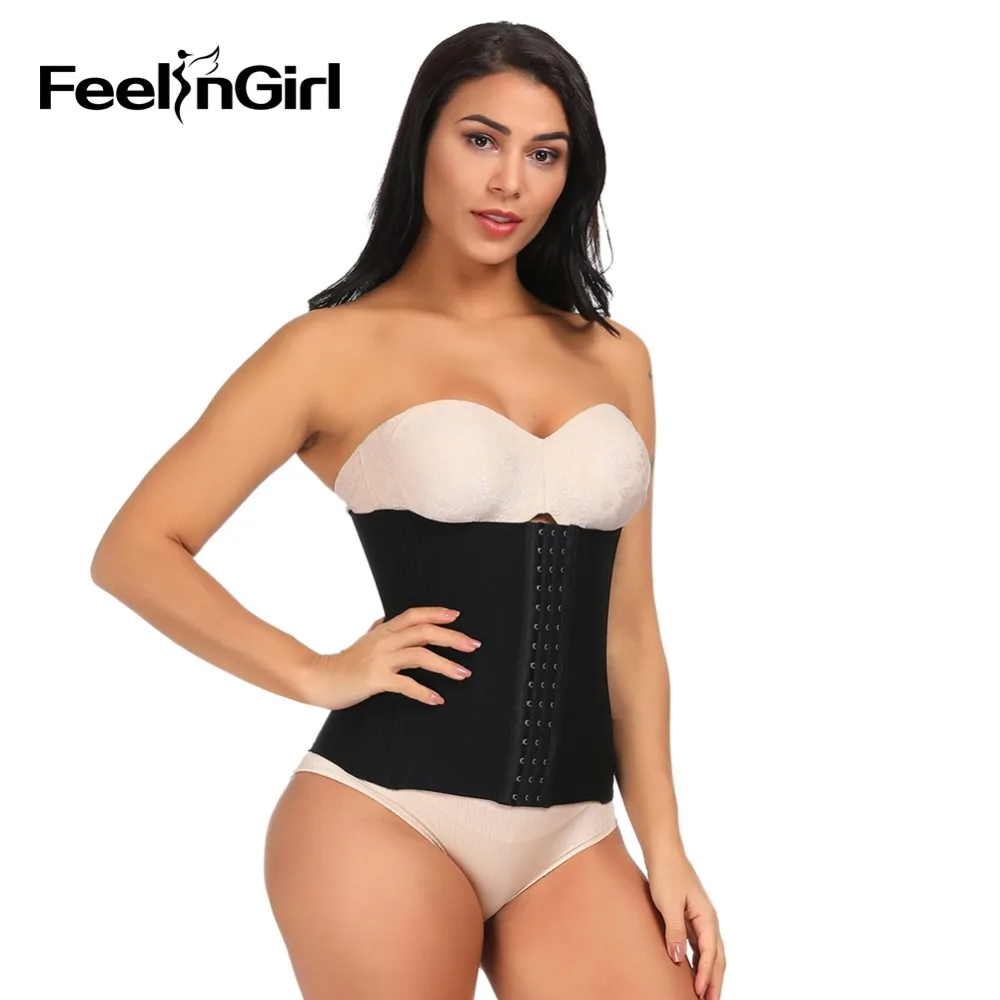 

Feelingirl Waist Trainer 16 Steel Bones Plus Size Shapewear Double Layer Waist Shaper Breathable Corset Belt Cincher