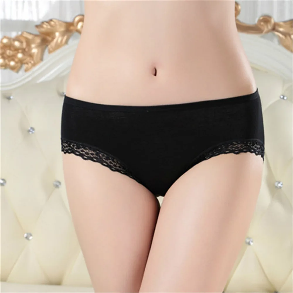 Women Lady Sexy Modal Underwear Lace Briefs Panties Underpants Lingerie Knickers Cycling Base 