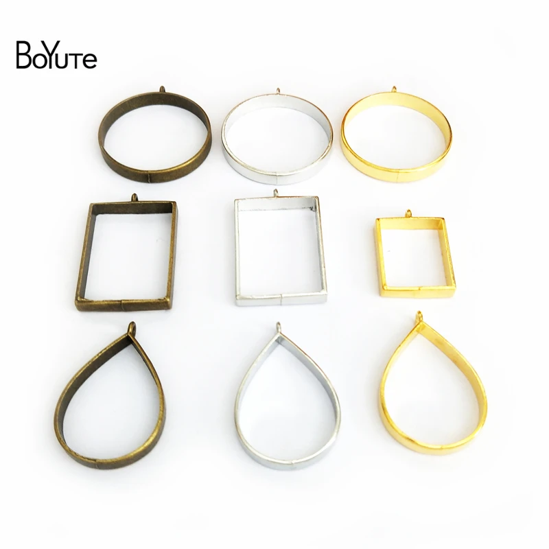 

BoYuTe 10Pcs Hollow Pressed Flower Frame Pendant Charms for Diy Hand Made Resin Jewelry Making