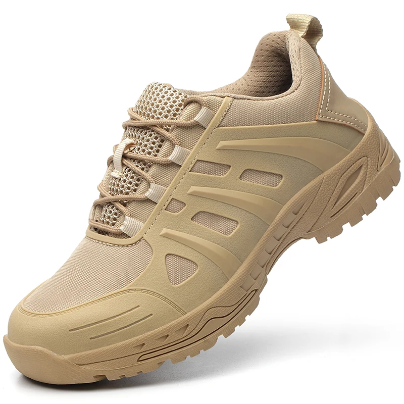 Летние мужские новые рабочие ботинки со стальным носком для пустыни; мужские военные армейские ботинки для защиты от проколов; Sapatos