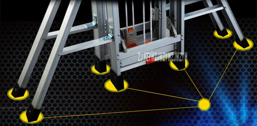 BAB-6m Портативный складной Engineering лестница 11-шаг противоскольжения лестница из алюминиевого сплава бытовой Сильный утолщение телескопическая лестница