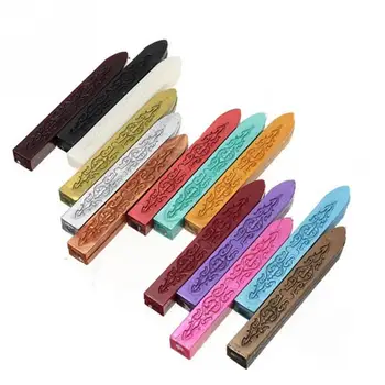

DIY Glue Gun Sealing Wax Manual Flexible Square Stick Wax Seals With Wick Red Sealing Wax Stick for wedding invitation card