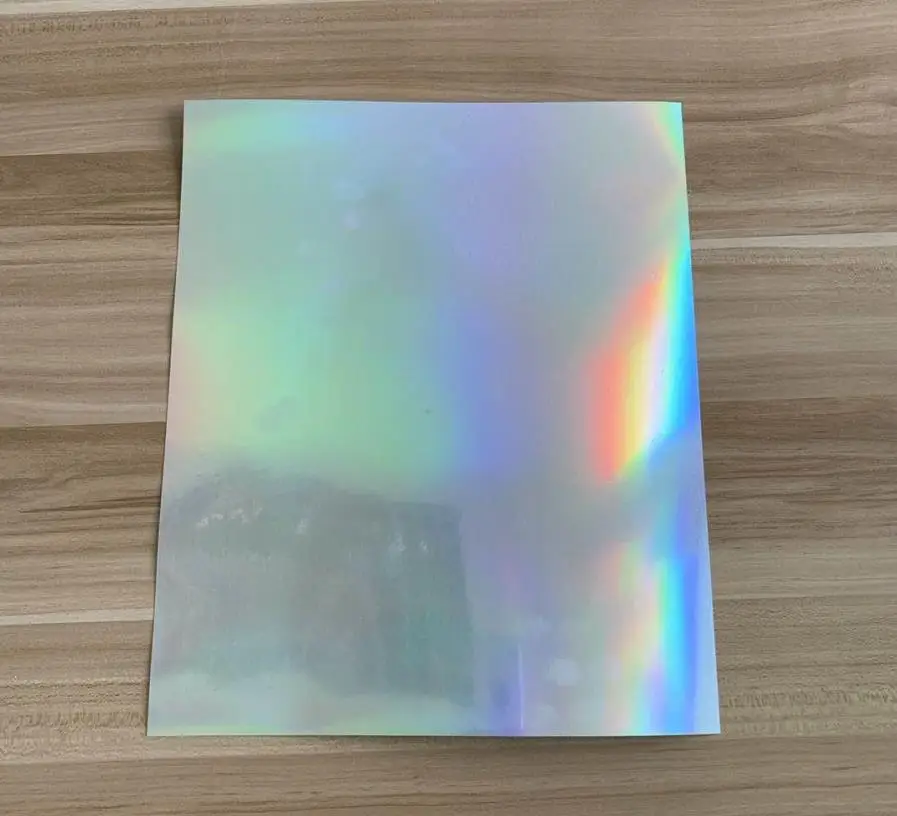 Free shipping 11 sheets 25cmx30cm Hologram Laser colorful Heat Transfer Vinyl Silver Rainbow colorful Iron on Film HTV T-shirt