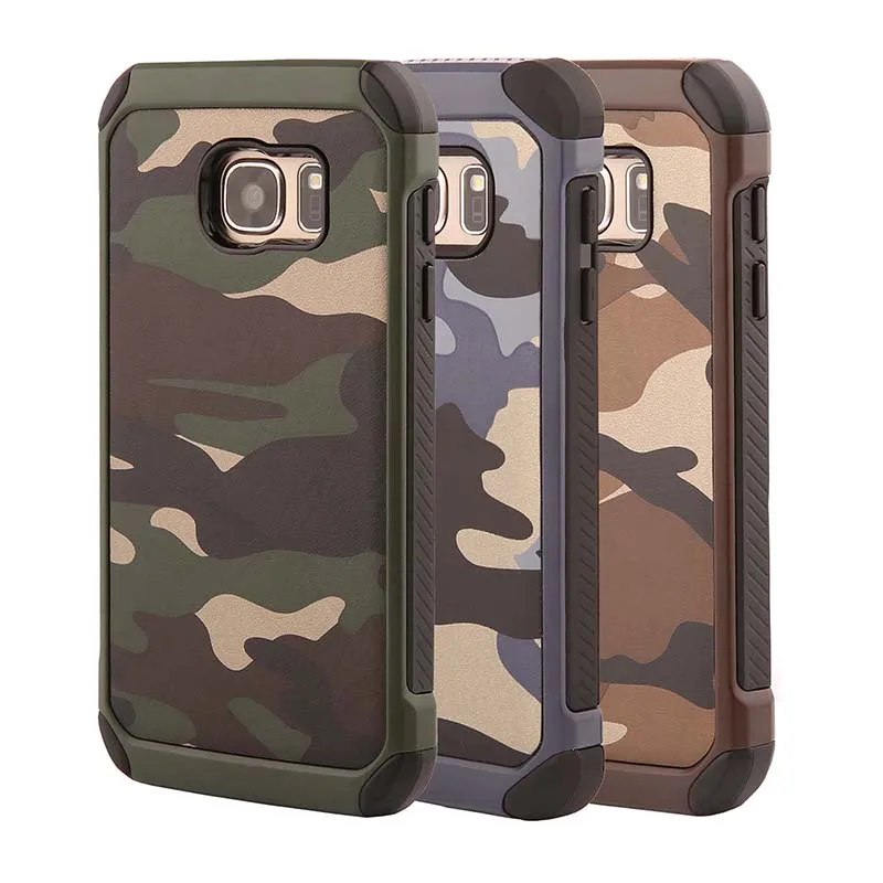 Army Camo Camouflage Pattern TPU + PC 2 in1 Armor Hard Leather Back