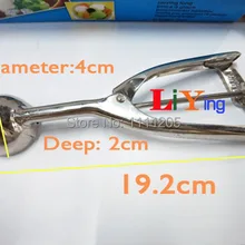 2 шт. литая сталь ложка для мороженого 19,2 см маленький размер совок с шестеренкой для детей Дыня мяч форма ложка стеки столовые приборы кухонные принадлежности